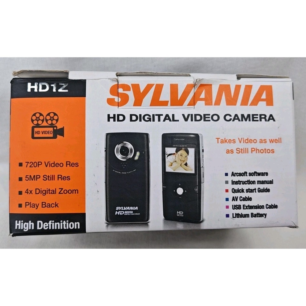 Sylvania HD1Z HD Digital Video Camera Camcorder Blue 720p Y2K Digicam Tested Box